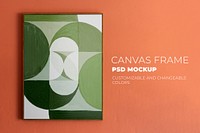 Minimal picture frame mockup psd with hanging on a wall