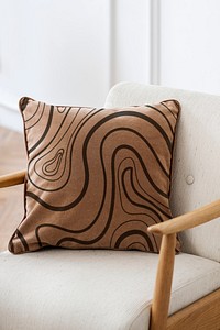 Vintage velvet cushion cover mockup psd in abstract pattern living concept