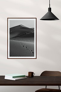 Picture frames mockup psd hanging on the wall Scandinavian interior design