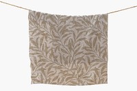Floral beige towel hanging on a laundry rope