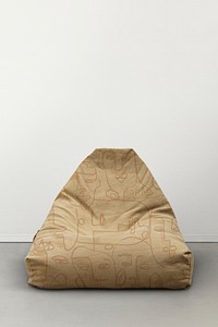 Bean bag with abstract line art pattern minimal furniture