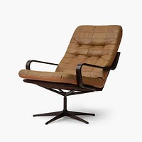 Vintage leather chair psd mockup mid century modern