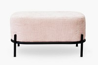 Pink velvet stool psd mockup modern chic interior