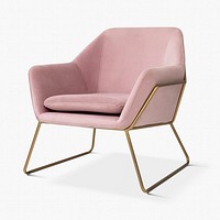 Pink velvet chair psd mockup modern chic design