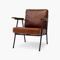 Industrial leather chair psd mockup loft style furniture