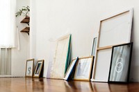 Picture frames at an art exhibition