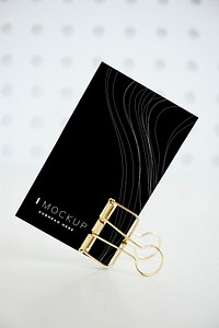 Black paper card design mockup