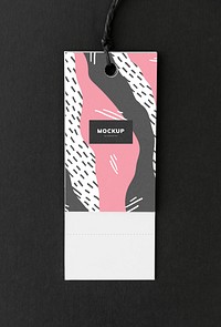 Colorful bookmark tag mockup design