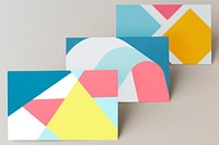 Colorful business card Swiss design mockup