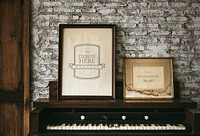 Design space photo frames by the piano