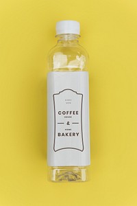 Mockup design space on water bottle label