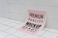 Mockup design space on pink paper