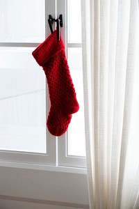 Christmas stocking hanging by the window