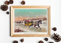 A hand drawing picture of sled in winter picture