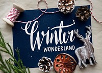 Winter season typography design mockup