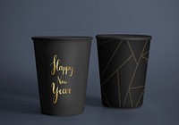 Happy new year greeting design mockup