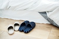 A pair of slippers in bedroom