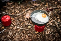Fried egg on portable gas