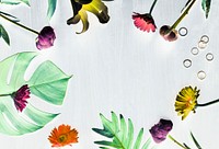Tropical flowers and leaves design space