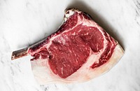 Cut of fresh rib eye steak food photography recipe idea
