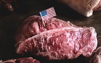 Raw marbled American beef food photography recipe idea