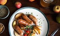 Grilled sausages food photography recipe idea