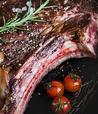 Lamb steak in a pan food photography recipe idea