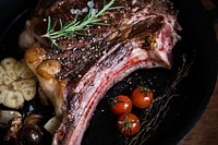 Lamb steak in a pan food photography recipe idea