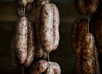 Homemade sausage food photography recipe idea