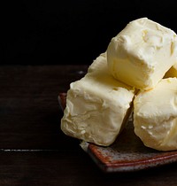 Cubes of butter on a plate
