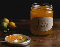 Homemade orange jam in a jar