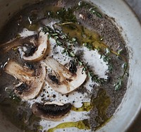 Homemade mushroom soup food photgraphy recipe idea