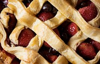 Strawberry pie food photography recipe idea