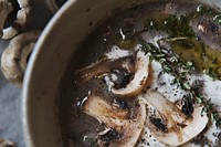 Homemade mushroom soup food photgraphy recipe idea