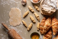 Homemade croissants food photography recipe