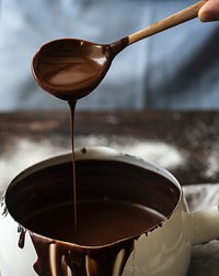 Ganache in a pot food photography recipe idea
