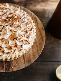 Lemon meringue pie food photography