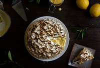 Lemon meringue pie food photography