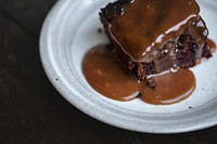 Salted caramel cake food photography recipe idea