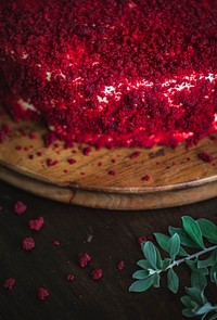 Red velvet cake food photography recipe idea