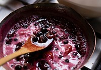 Close up of a mixed berries sauce