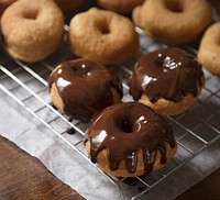 Homemade chocolate doughnuts food photography recipe idea