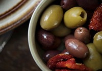 Pickled olives food photography recipe idea