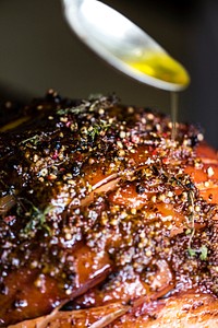 Mouth watering roasted ham
