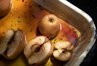 Roasted apples food photography recipe idea