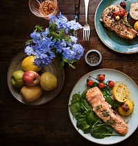 Table for two food photography recipe idea