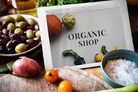 Organic shop on a screen in the kitchen