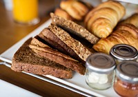 Homemade pastries at a hotel breakfast