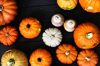 Arial view of Halloween pumpkins