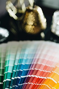 Closeup of a color swatch on a table